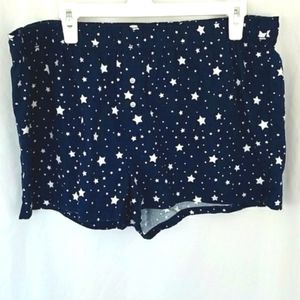 Colsie Women's Fold-Over Waistband Boxer Pajama Shorts Navy Size XL